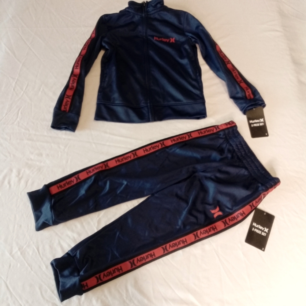 Hurley NWT Boy's 2 Piece Midnight Navy Blue Track Suit Size 5 Small $48 New